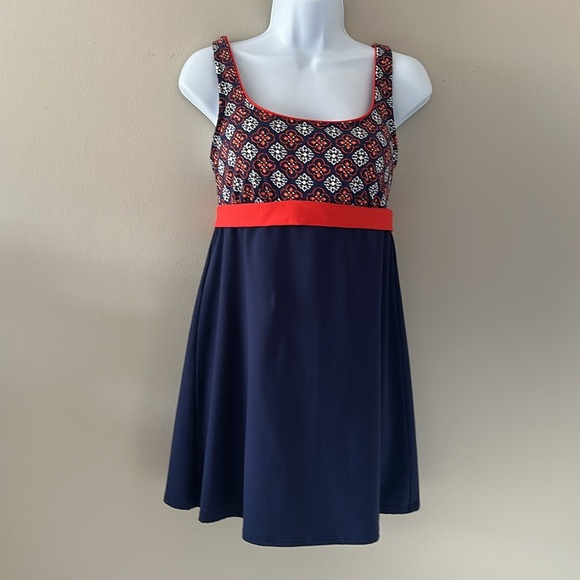 Lands' End Womens Two-Piece Swim-Dress  Swimsuit Sz 6(top) Sz 8(bottoms) Preppy - Picture 3 of 11